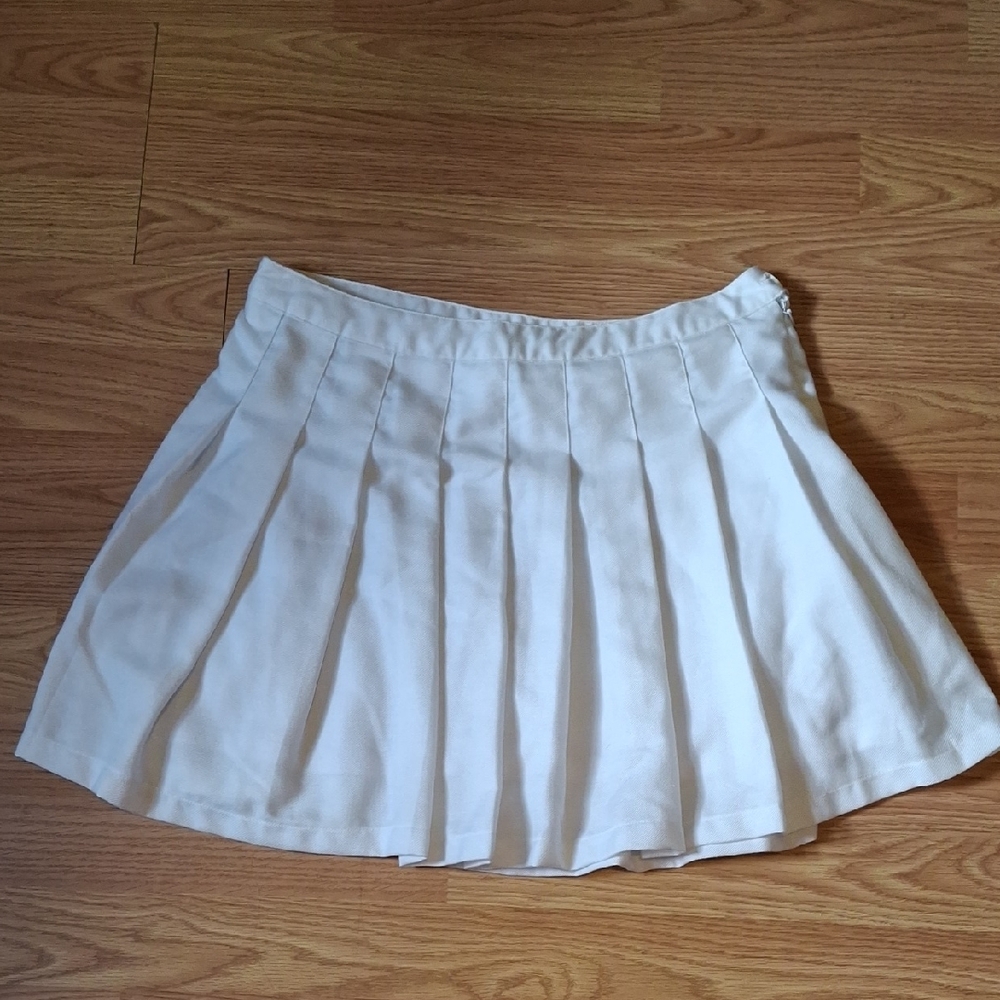 Forever 21 White Pleated Tennis Skirt